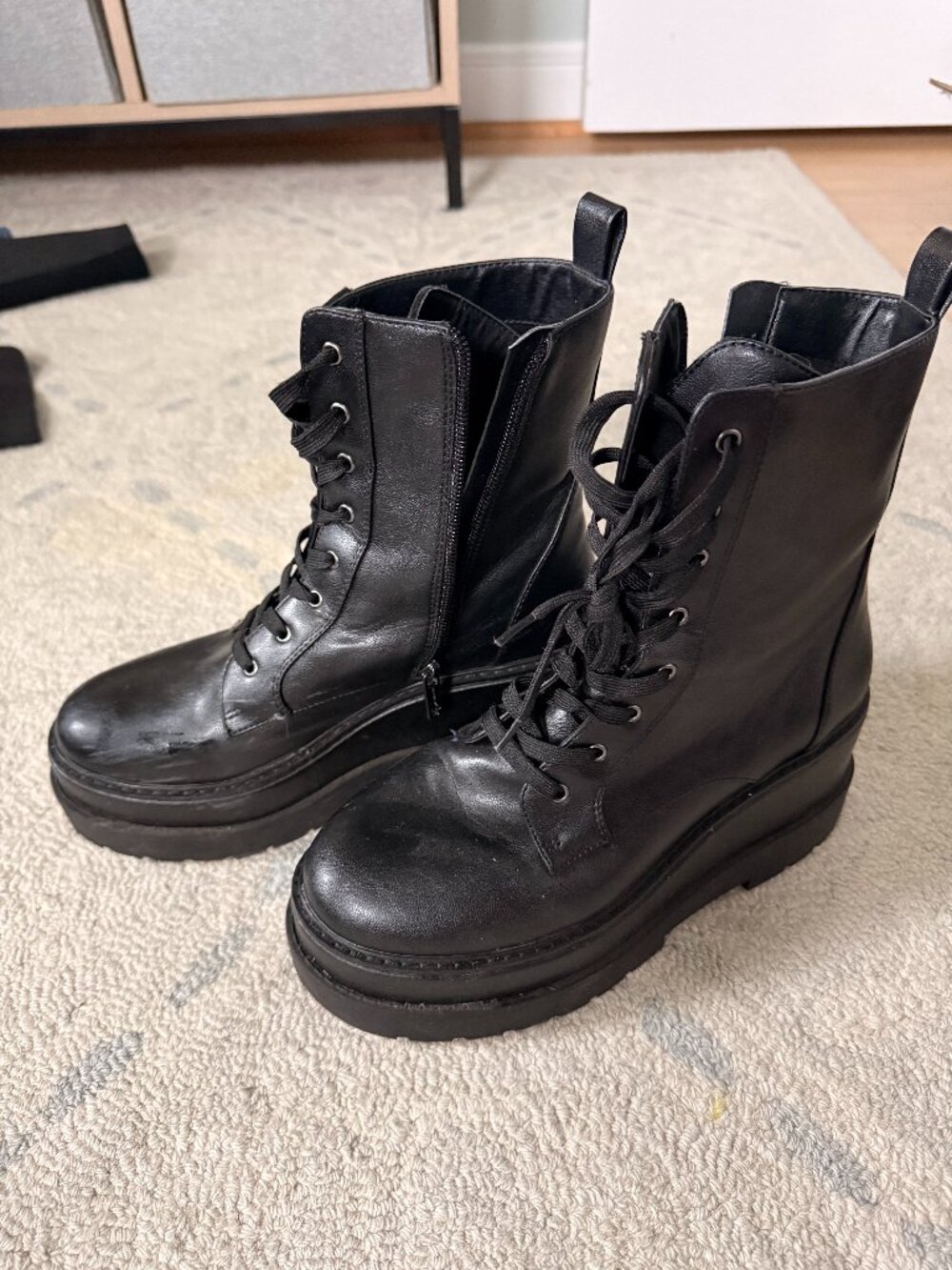 Jessica Simpson Imelda Lace Up Combat Boots Size 8.5
